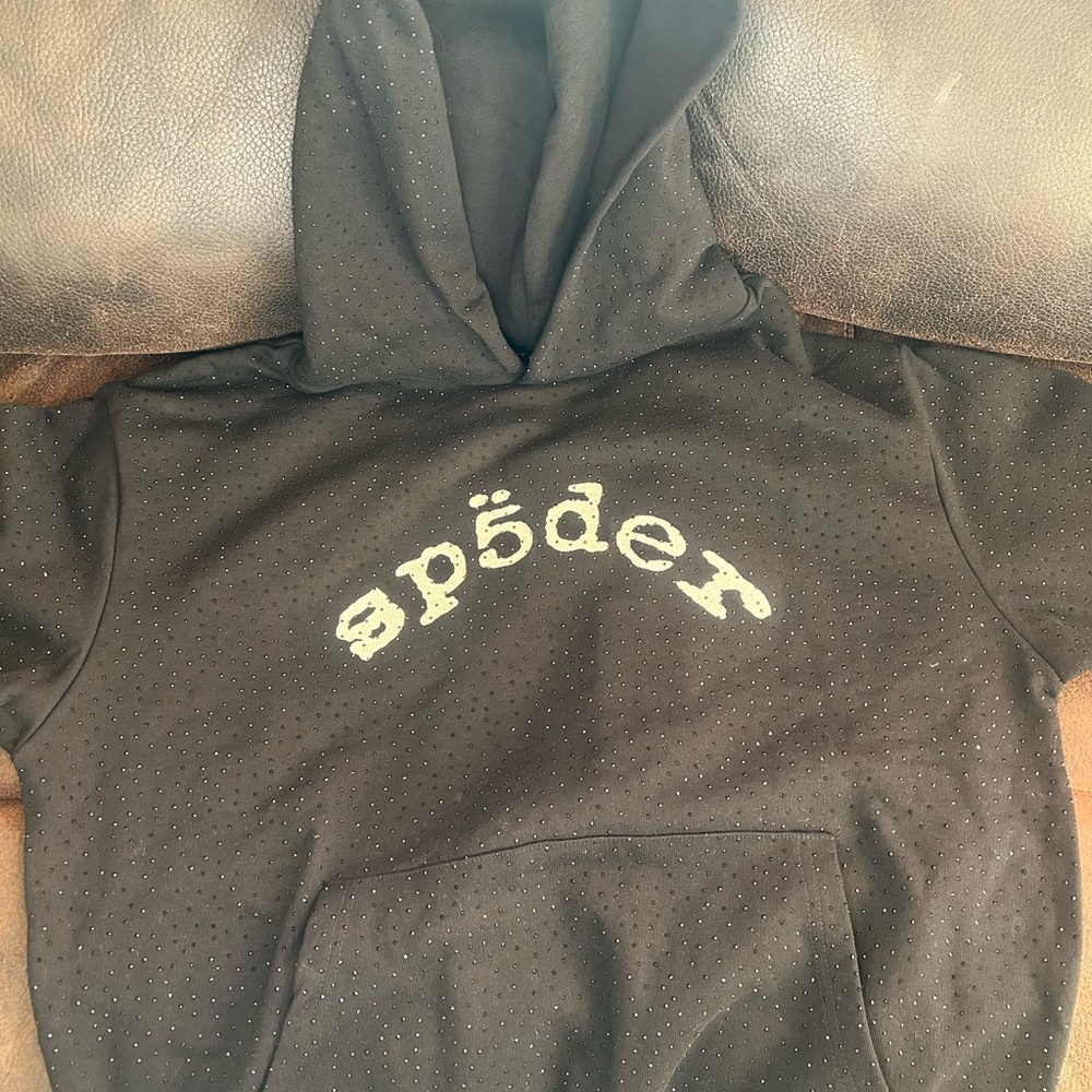 Rhinestone spider hoodie